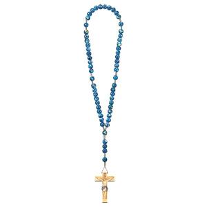 Rosario Exclusive Marmorizzato Blu con Crocifisso