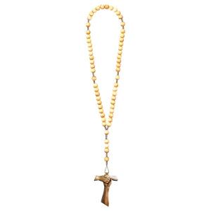 Rosenkranz Exclusive Holzton mit Kreuz der Freundschaft Tau