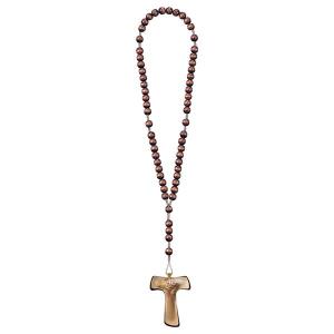 Rosary Exclusive Brown with Cross of peace Tau