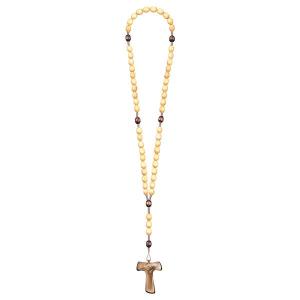 Rosario Exclusive Tono Legno-Marrone con Croce della pace Tau