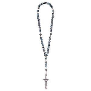 Rosario Exclusive Marmorizzato Nero con Croce Papale