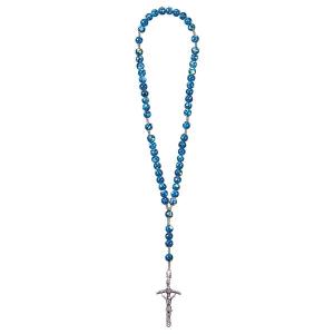 Rosario Exclusive Marmorizzato Blu con Croce Papale