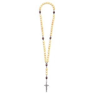 Rosary Exclusive Wood Tone-Brown with Pope Cross