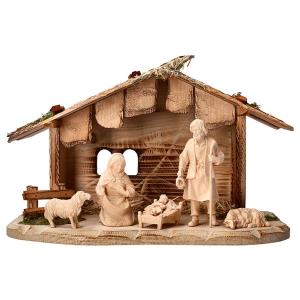 MO Farmer Nativity Pine Set 7 Pieces