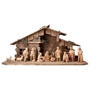 MO Farmer Nativity Pine Set 16 Pieces