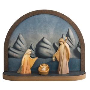 Round arch blue with frame and Holy Family Aram