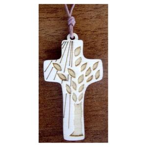 Mini cross with tree of life + cord