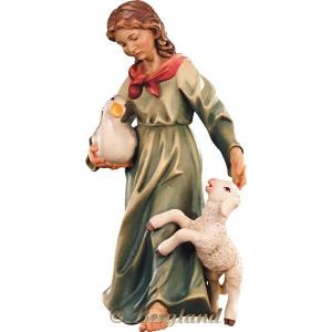 Herdswoman with lamb and duck