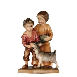 Children with goat baroque crib