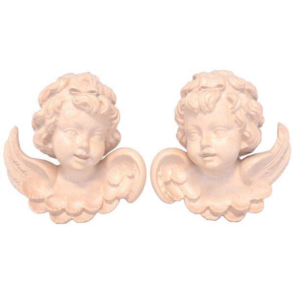 Pair angels'heads with bow - natural