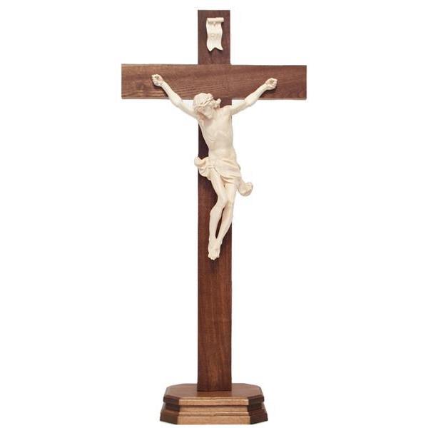 Standing crucifix - Christ's body with straight cross and base - waxed 