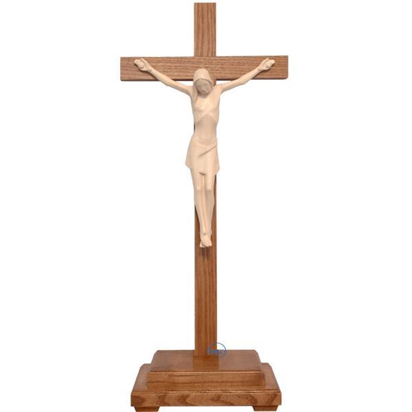 Standing crucifix stylized - Christ's body with straight cross and base - waxed 