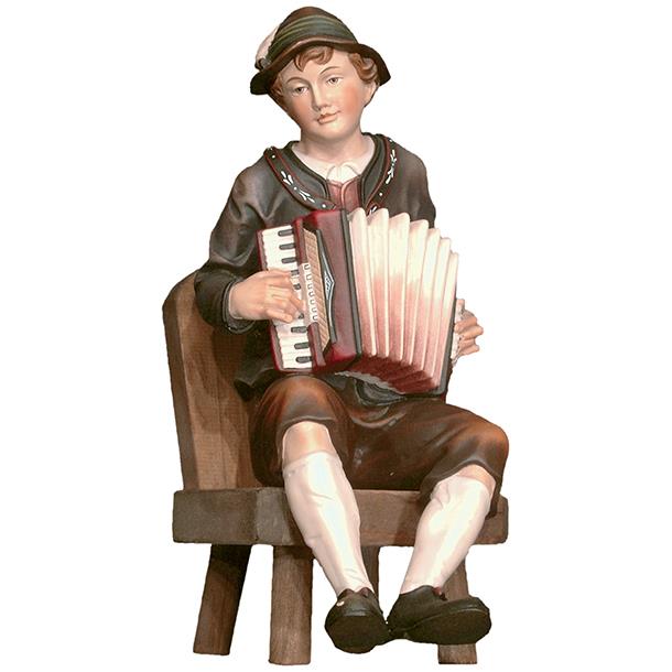 Accordion player seated and chair - color