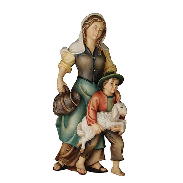 Shepherdess with boy - color