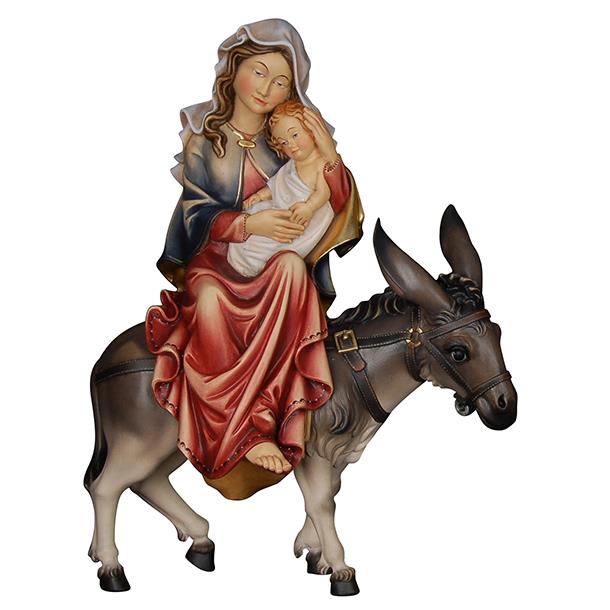 Mary sitting with child on donkey (Flight to Egypt - color