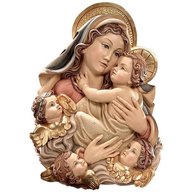 Half-length Madonna with 3 angels - color