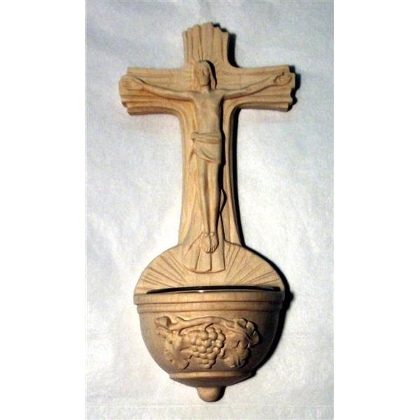 Crucifix with holy water-basin - natural