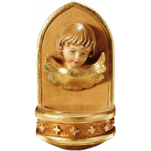 Angel-head with holy water-basin - color