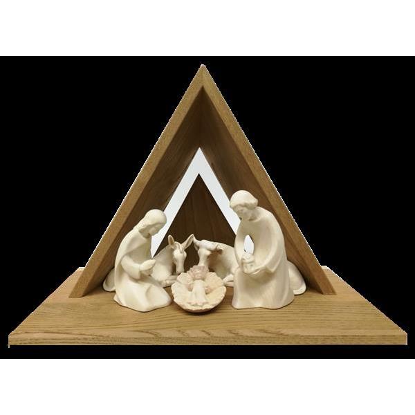 Stable for Nativity set -   3 figurines - natural