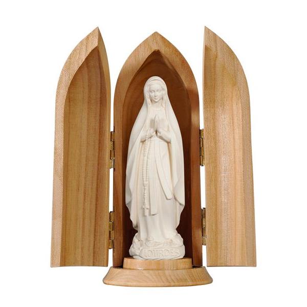 Our Lady of Lourdes modern style in niche - natural