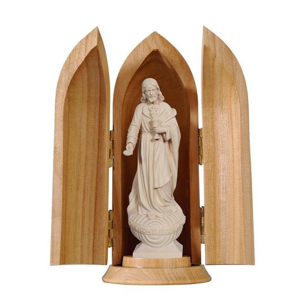 Sacred Heart of Jesus with host in niche - natural