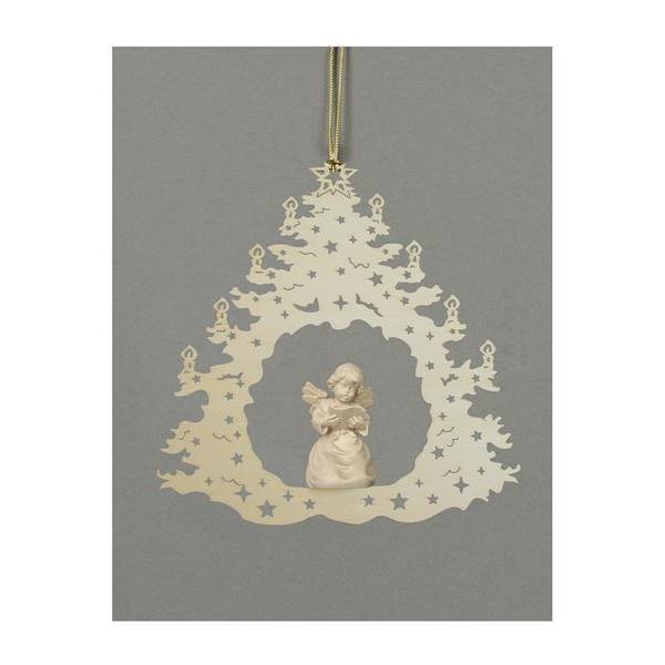 Christmas tree-Bell angel with notes - natural