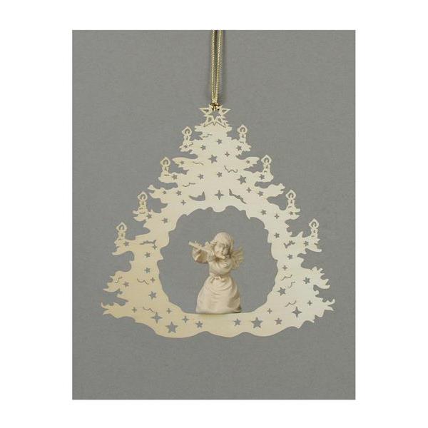 Christmas tree-Bell angel with flute - natural