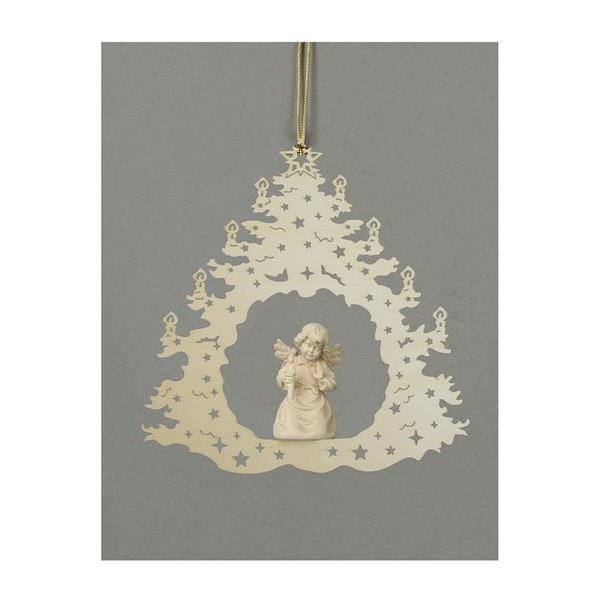Christmas tree-Bell angel with candle - natural