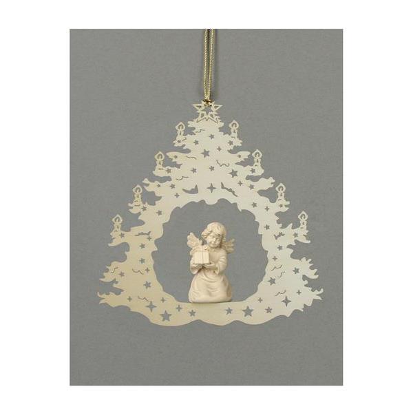 Christmas tree-Bell angel with parcel - natural