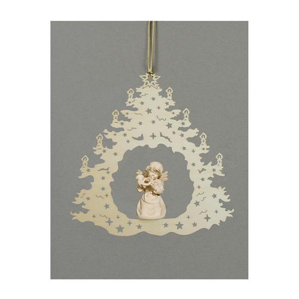 Christmas tree-Bell angel with horn - natural