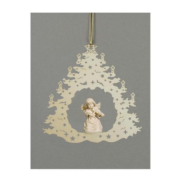 Christmas tree-Bell angel with violin - natural