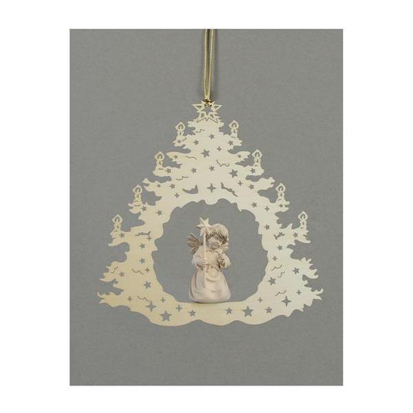 Christmas tree-Bell angel with star - natural