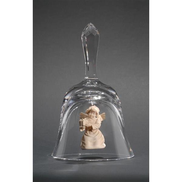 Crystal bell with Bell angel parcel - natural