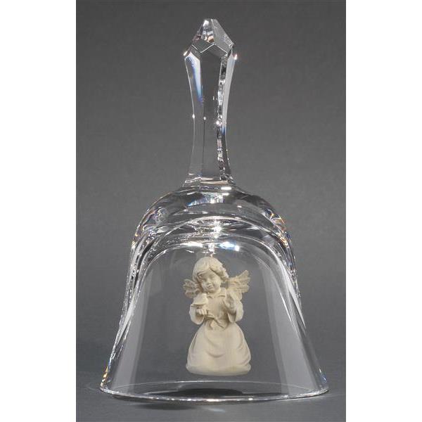 Crystal bell with Bell angel bird - natural