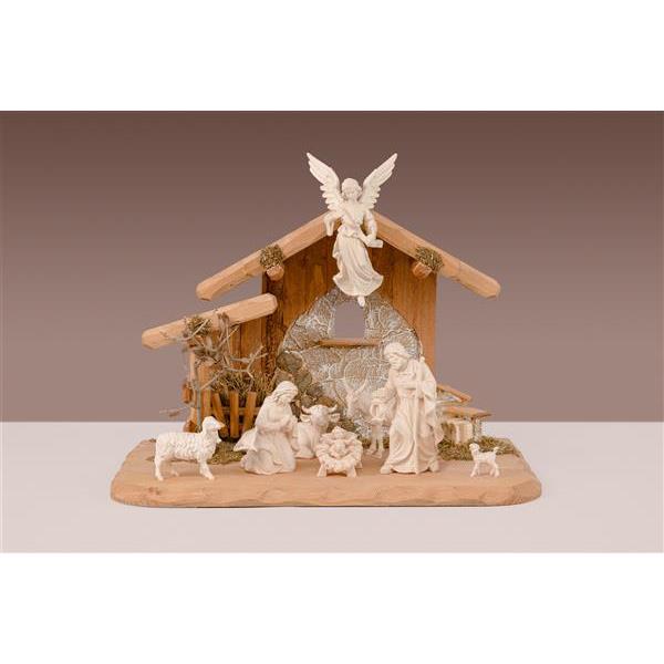 IN Set 8 figurines + stable Holy Night - natural