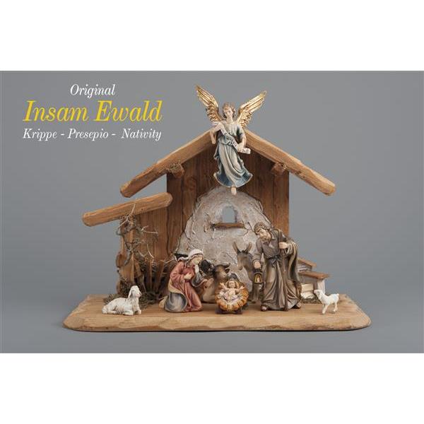 IN Set 8 figurines + stable Holy Night - color