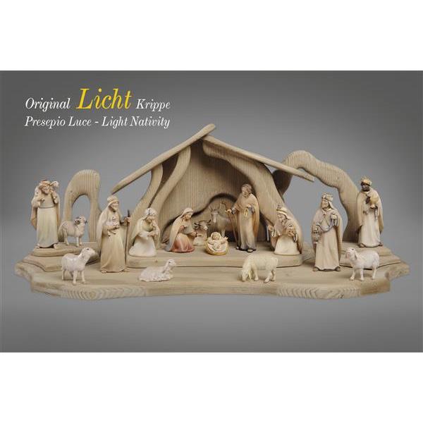 LI Set Light Nativity 16 figurines + Stable Light - color