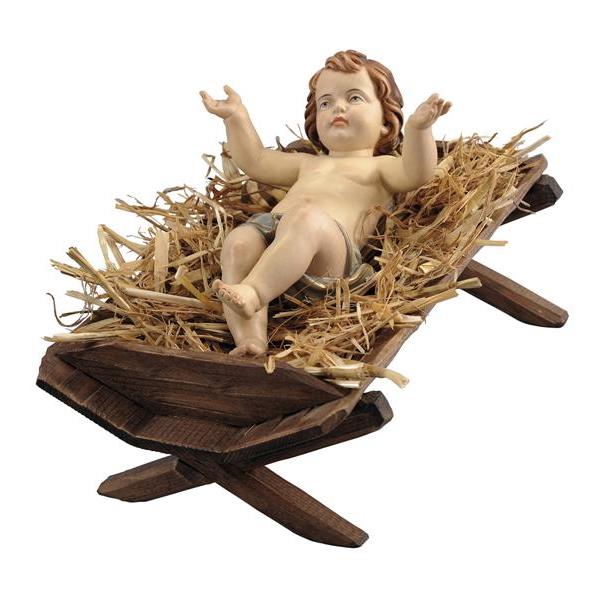 Jesus child good heart with cradle - color