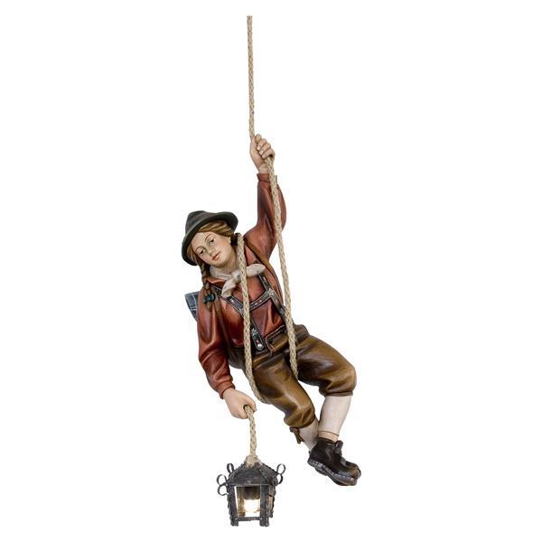 Female Abseiler with Rope and Lantern - natural