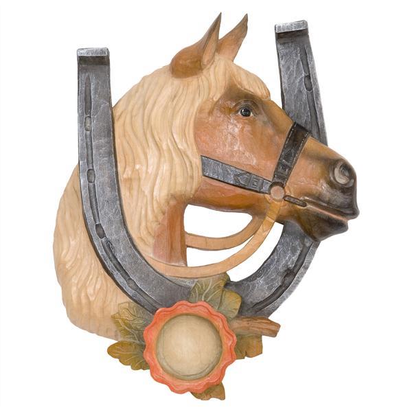 Horseshoe with horse head - color