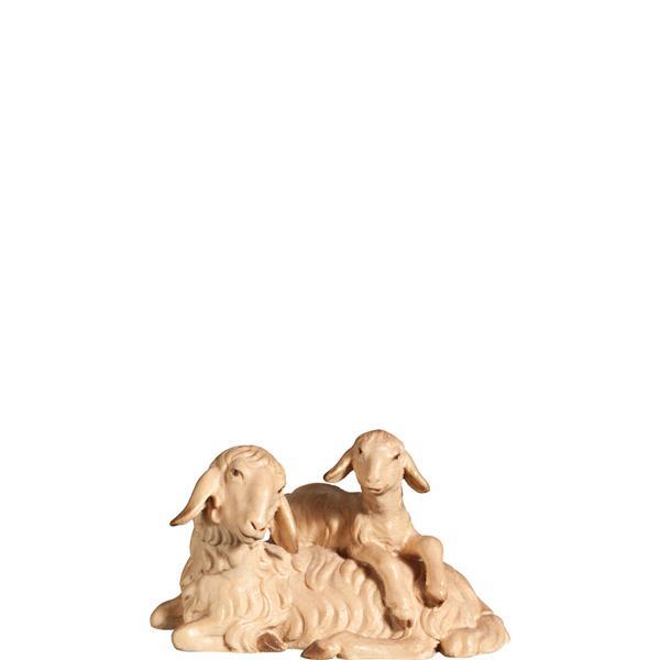 H-Sheep lying w/ lamb on back - hued multicolor