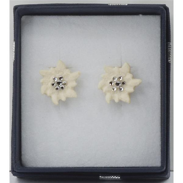 edelweiss earrings - natural with crystal