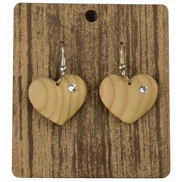 hearts earrings - natural with crystal