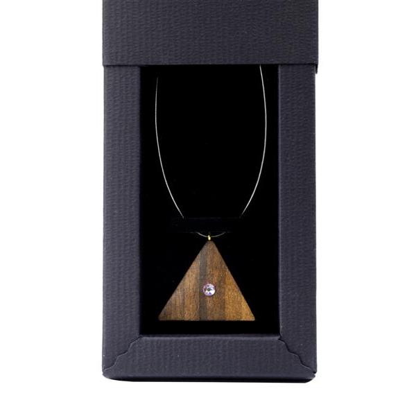 triangle necklace - natural with crystal