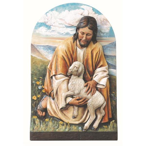 Jesus holding the lamb 100 x 63 - Fiberglass Color