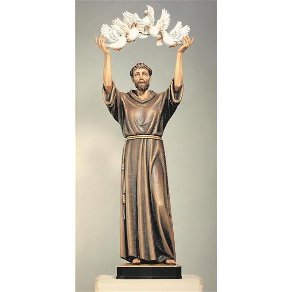 S.Francis of Assisi with arch of doves - Fiberglass Color