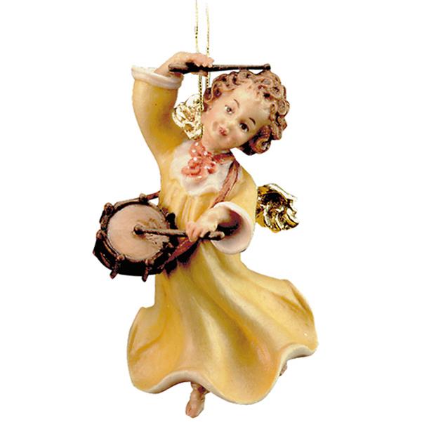 Angel with drum 2.4 inch (for hanging) - color