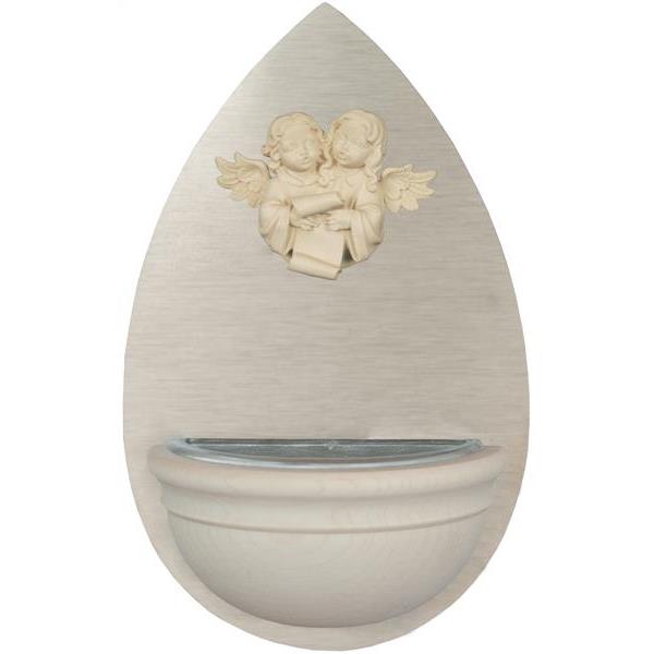 Holy water font with angel group - natural