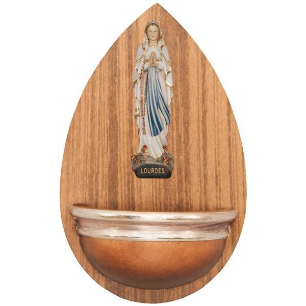 Holy water font with Our Lady of Lourdes - color