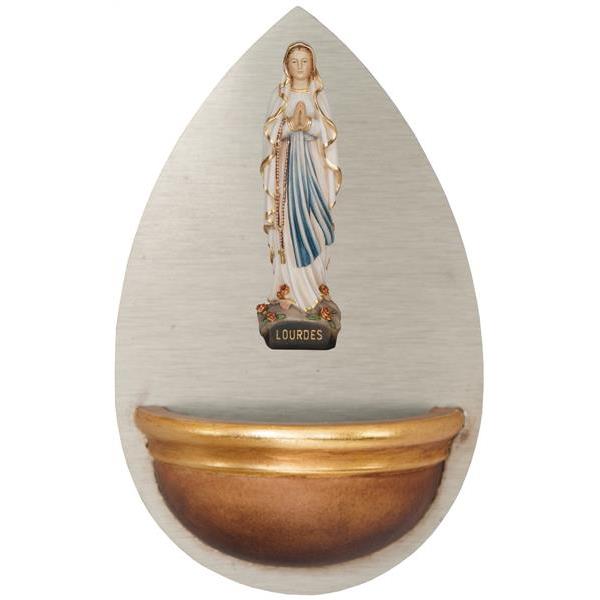 Holy Water Front with Our Lady of Lourdes wooden - color